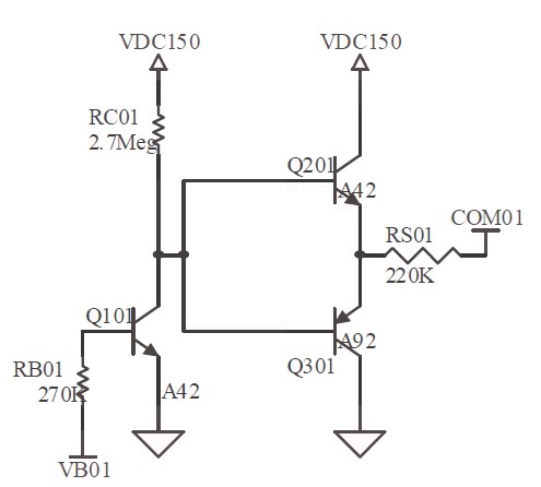 نمونه مدار درایو عملگر پیزوالکتریک به صورت یک طرفه